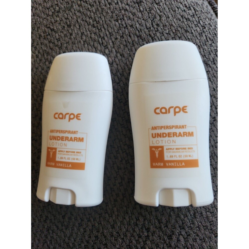 2 New Carpe Antiperspirant Underarm Lotion Deodorant Clinical Warm Vanilla